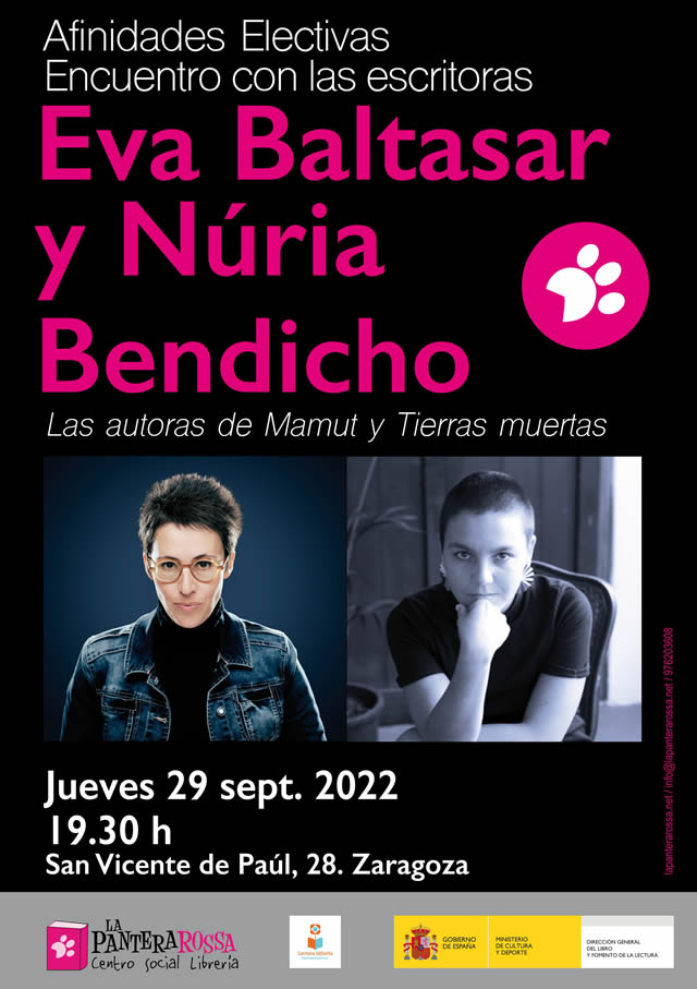 Encuentro entre Eva Baltasar y Núria Bendicho en La Pantera Rossa. Programa Afinidades Electivas.
